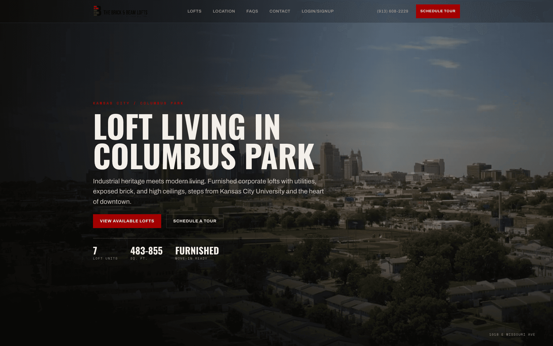 Homepage – desktop view