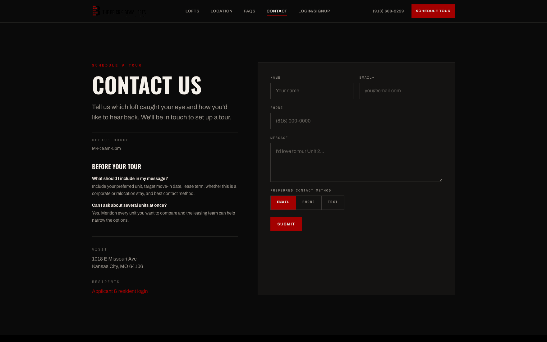Inquire – desktop view