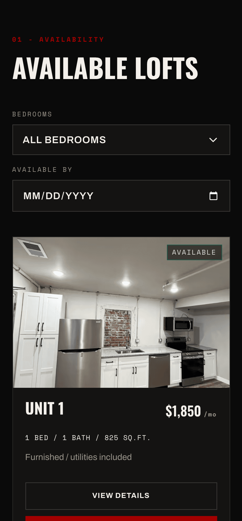 Units – mobile view