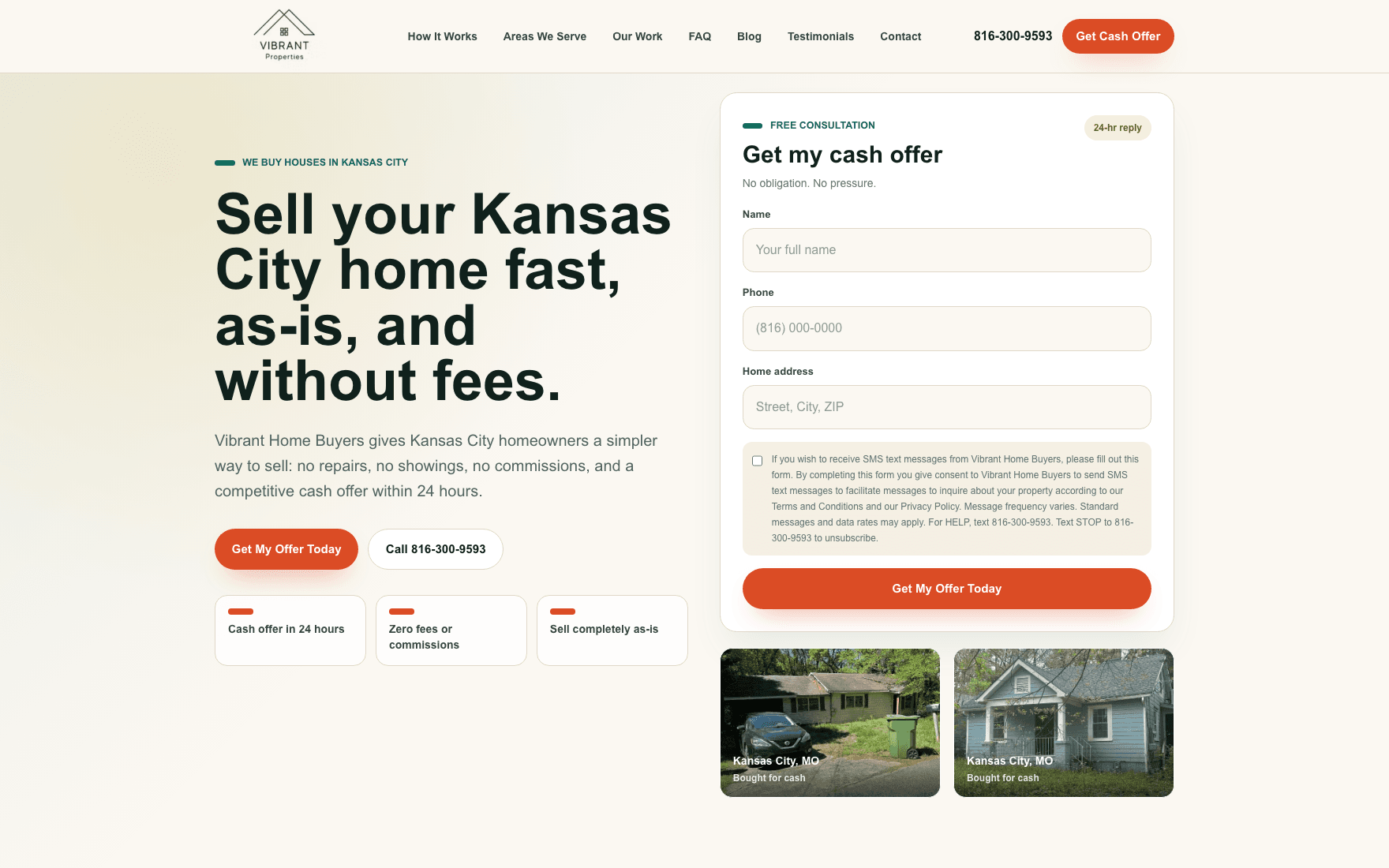 Homepage – desktop view